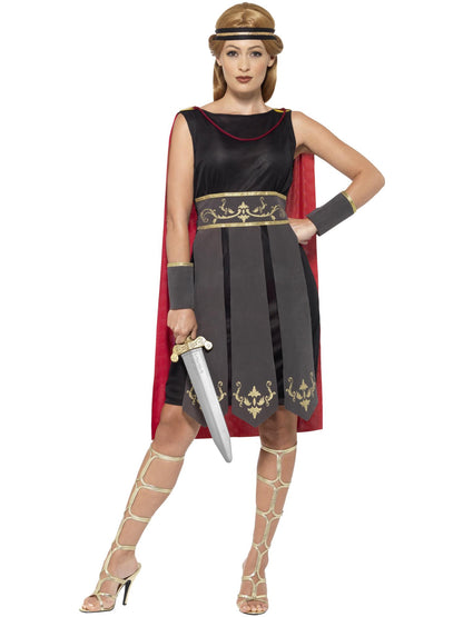 Smiffys GLADIATOR Roman Warrior Costume, Black CS für Damen