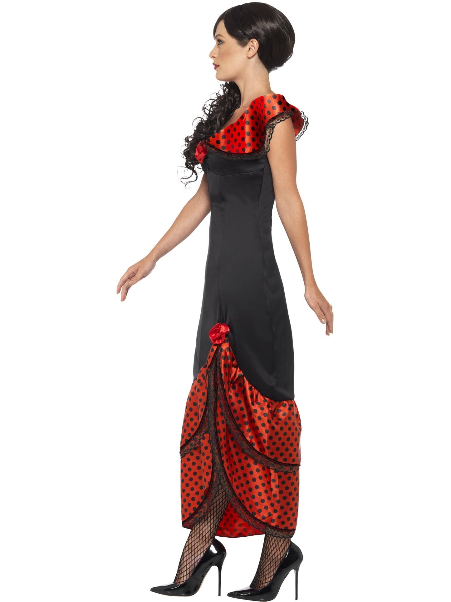 Smiffys SPANISH Flamenco Senorita Costume, Black CS für Damen