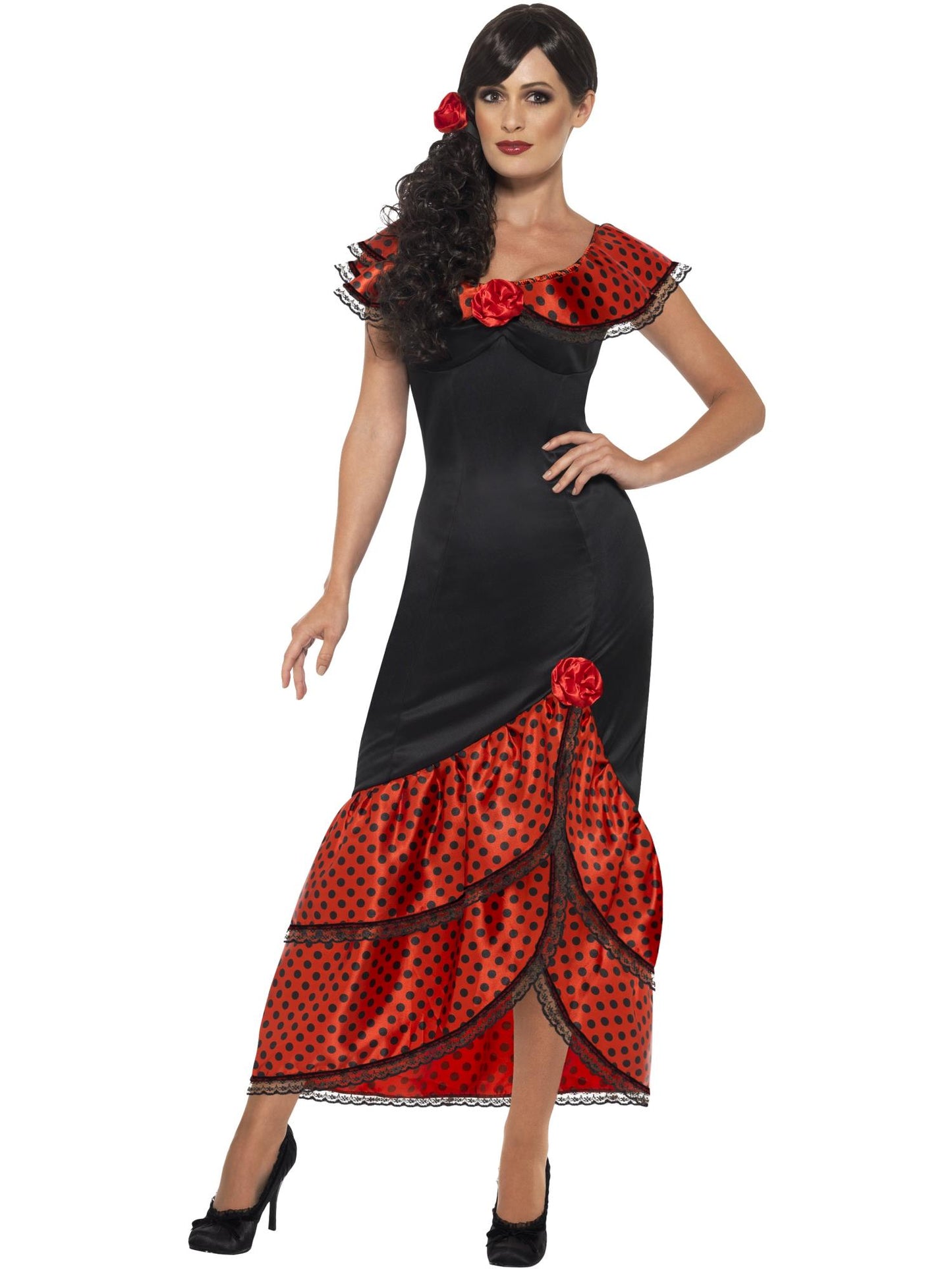 Smiffys SPANISH Flamenco Senorita Costume, Black CS für Damen