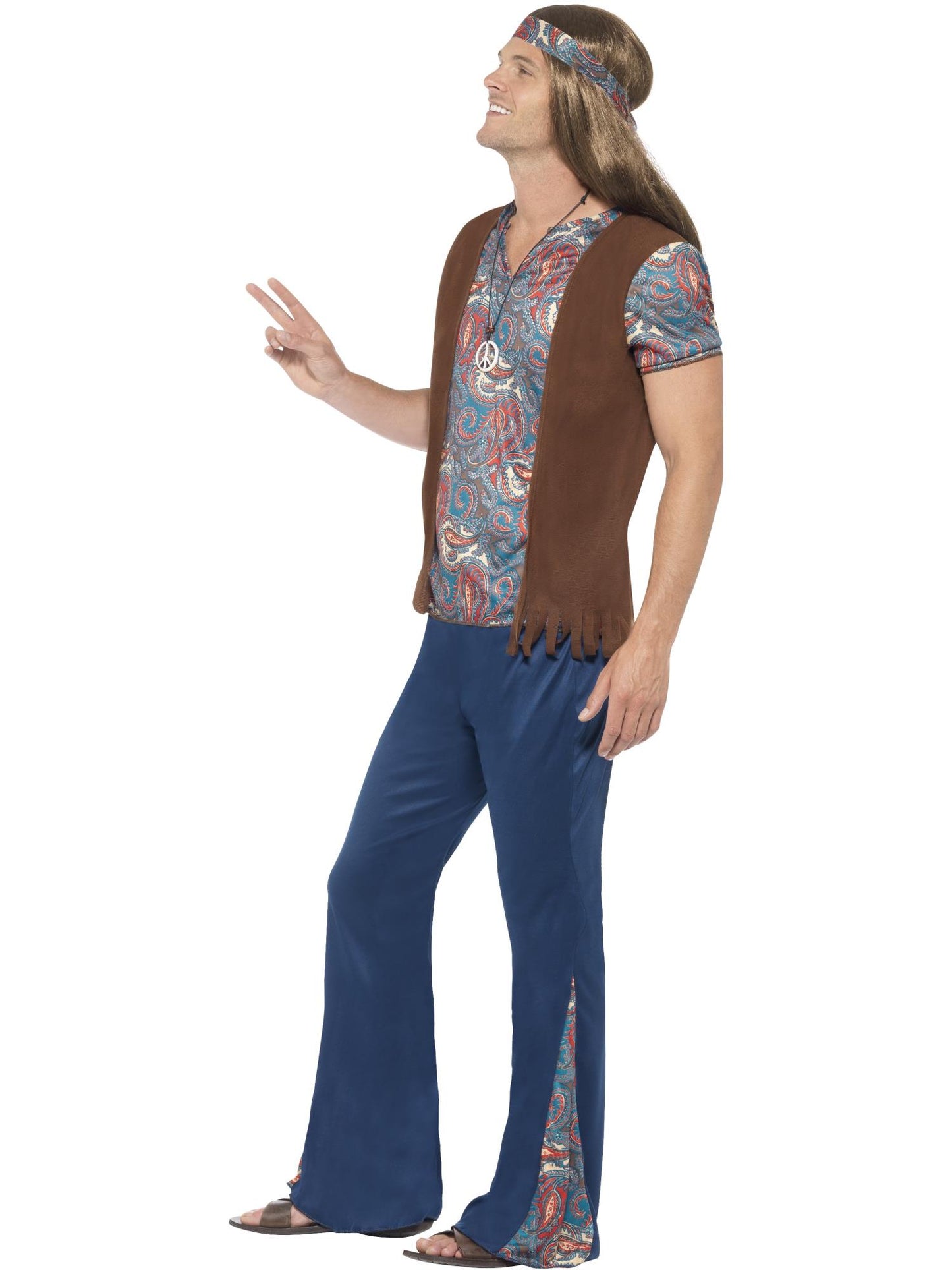 Smiffys Orion the Hippie Costume, Blue CS für Herren