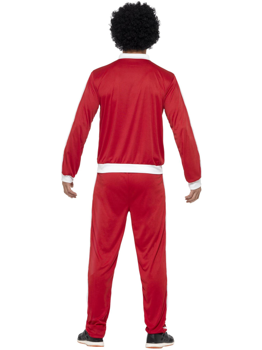 Smiffys 1980s Scouser Trainingsanzug für Herren rot weiss – Detailansicht