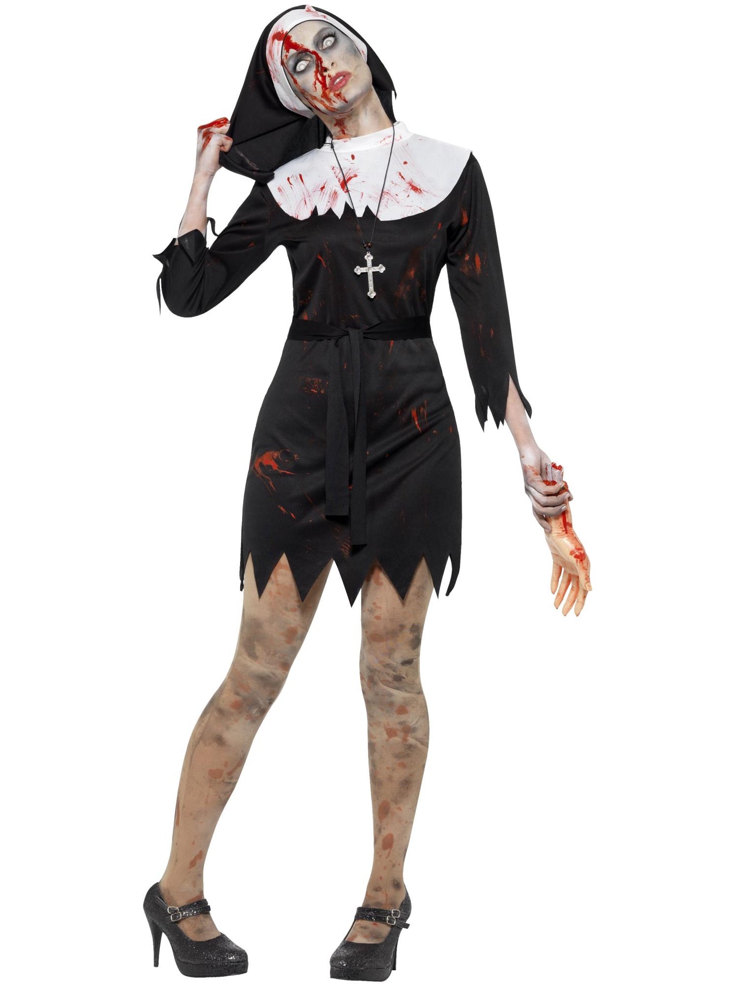 Smiffys RELIGIOUS Zombie Sister Costume, Black CS für Damen