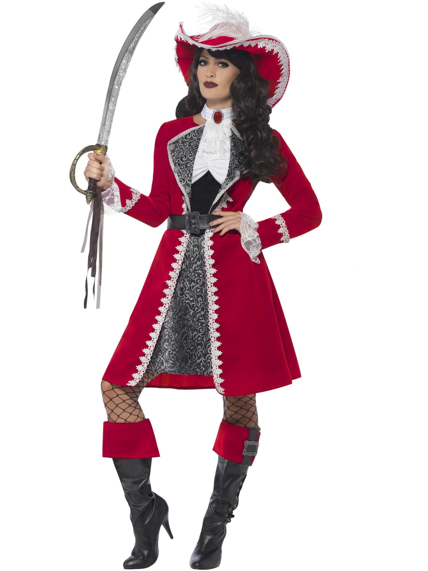 Smiffys PIRATE Deluxe Authentic Lady Captain Costume, Red CS für Damen