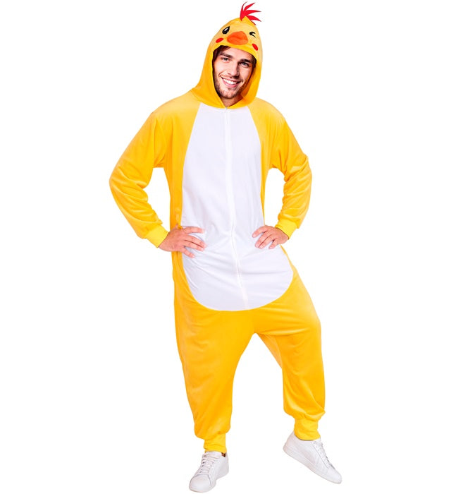 Huhn Plüschkostüm mit Kapuze für Fasnacht und Karneval