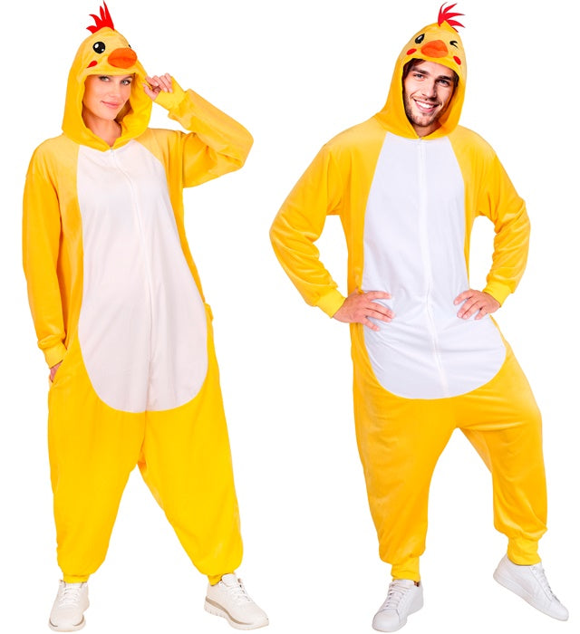 Huhn Plüschkostüm mit Kapuze für Fasnacht und Karneval