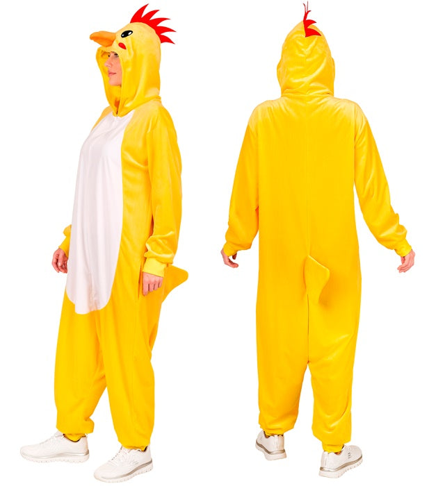 Huhn Plüschkostüm mit Kapuze für Fasnacht und Karneval