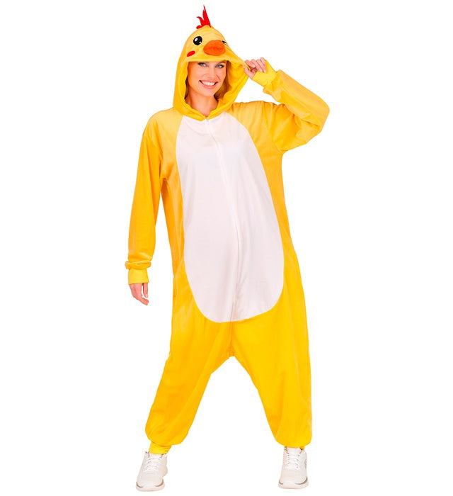 Huhn Plüschkostüm mit Kapuze für Fasnacht und Karneval