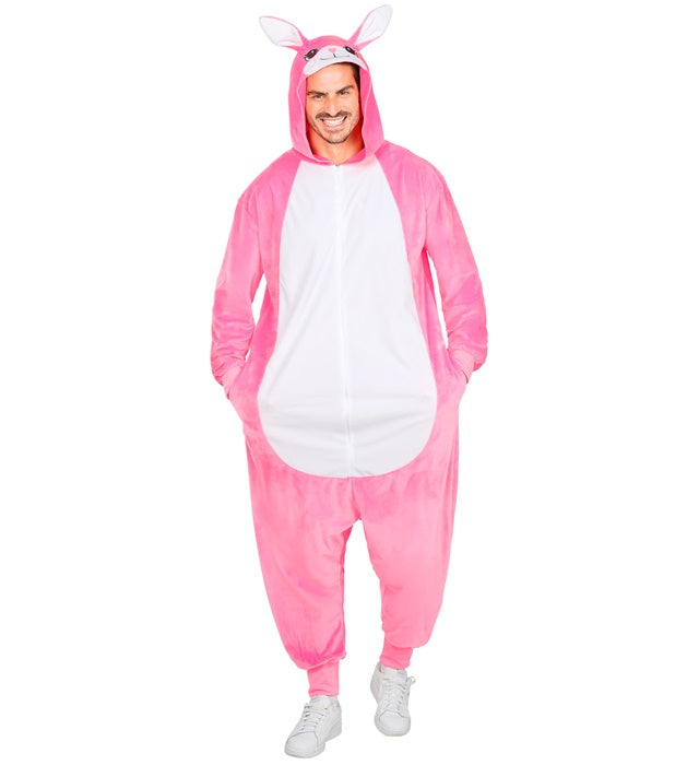 Häschen Onesie Plüschkostüm mit Kapuze und Hasenohren