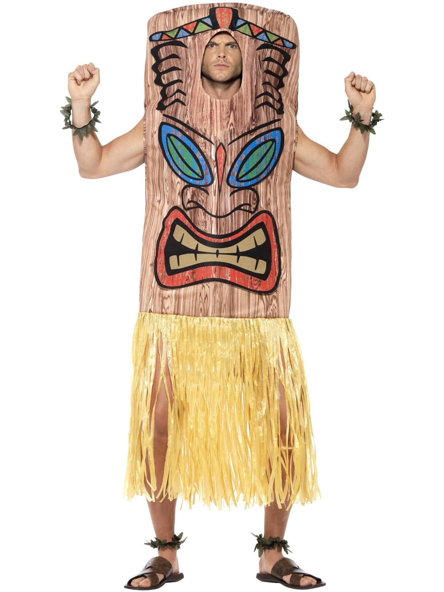 Smiffys HAWAIIAN Tiki Totem Costume, Brown CS für Unisex