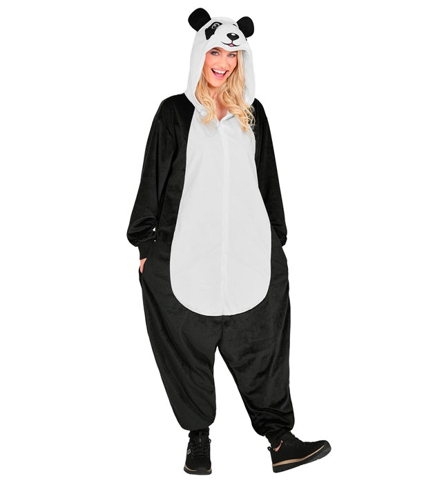 Panda Onesie Plüschkostüm mit Kapuze für Fasnacht und Karneval