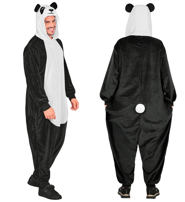 Panda Onesie Plüschkostüm mit Kapuze für Fasnacht und Karneval