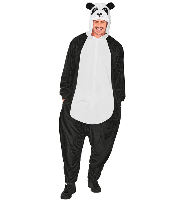 Panda Onesie Plüschkostüm mit Kapuze für Fasnacht und Karneval