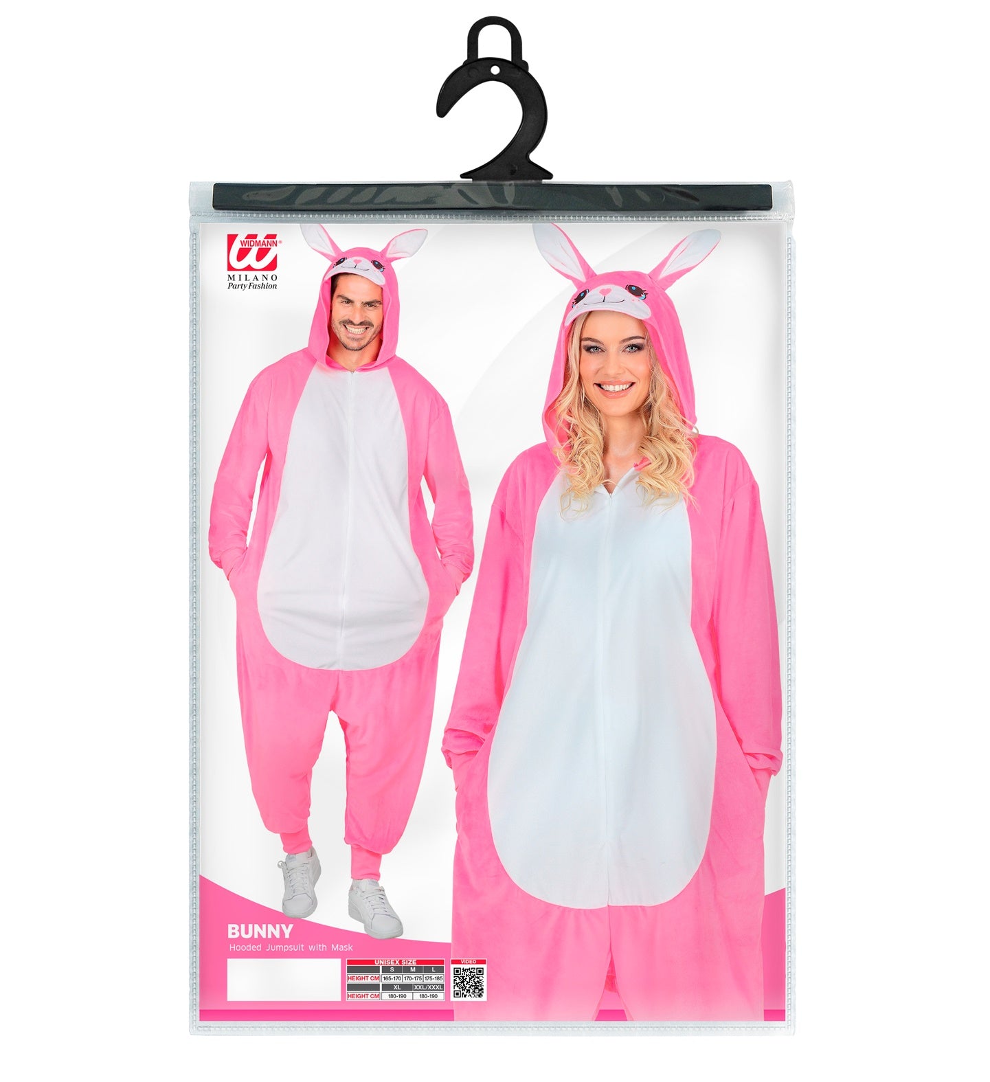 Plüsch Häschen Pink Kostüm Overall Onesie mit Kapuze