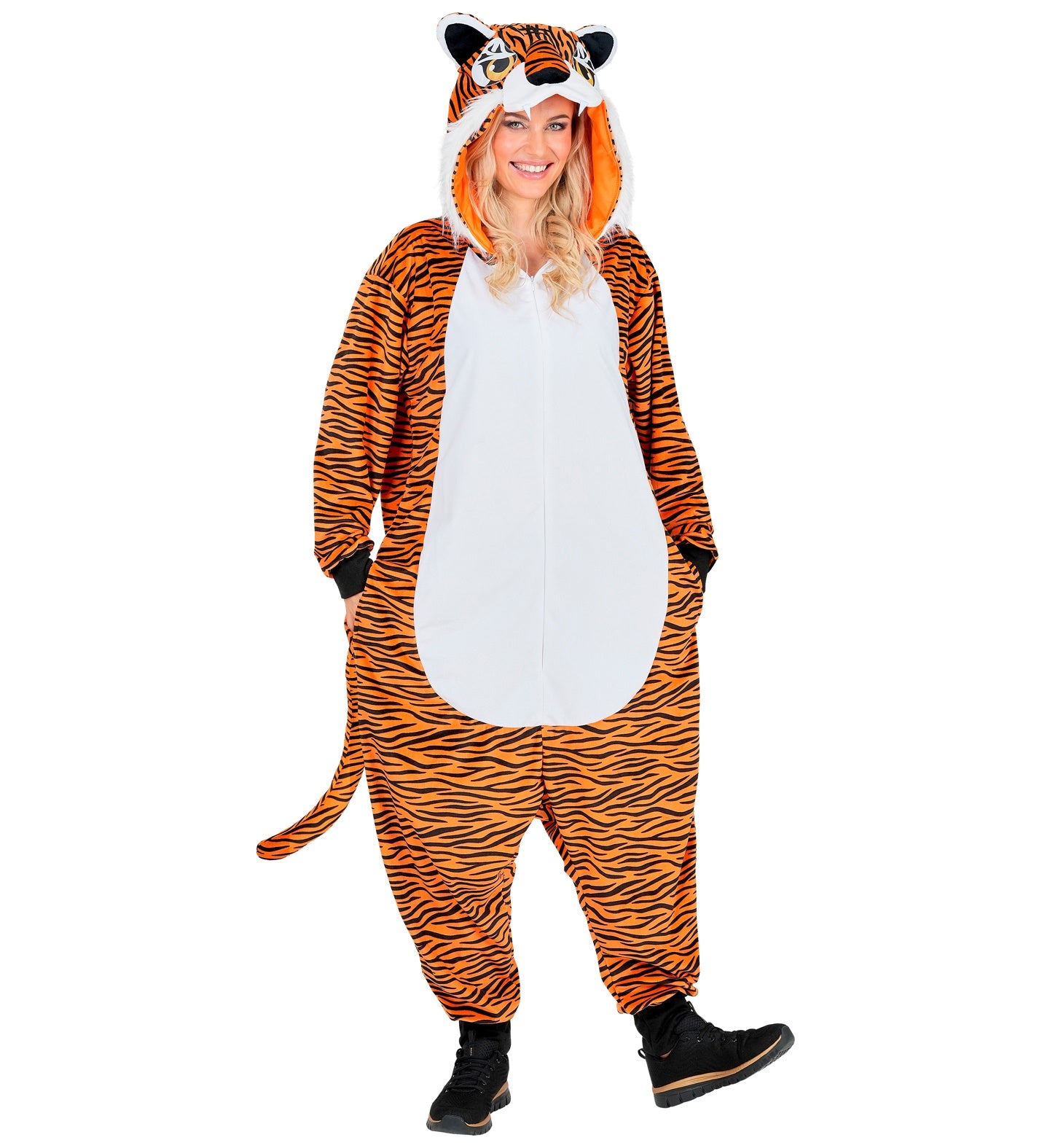Plüsch Tiger Kostüm Overall Onesie mit Kapuze