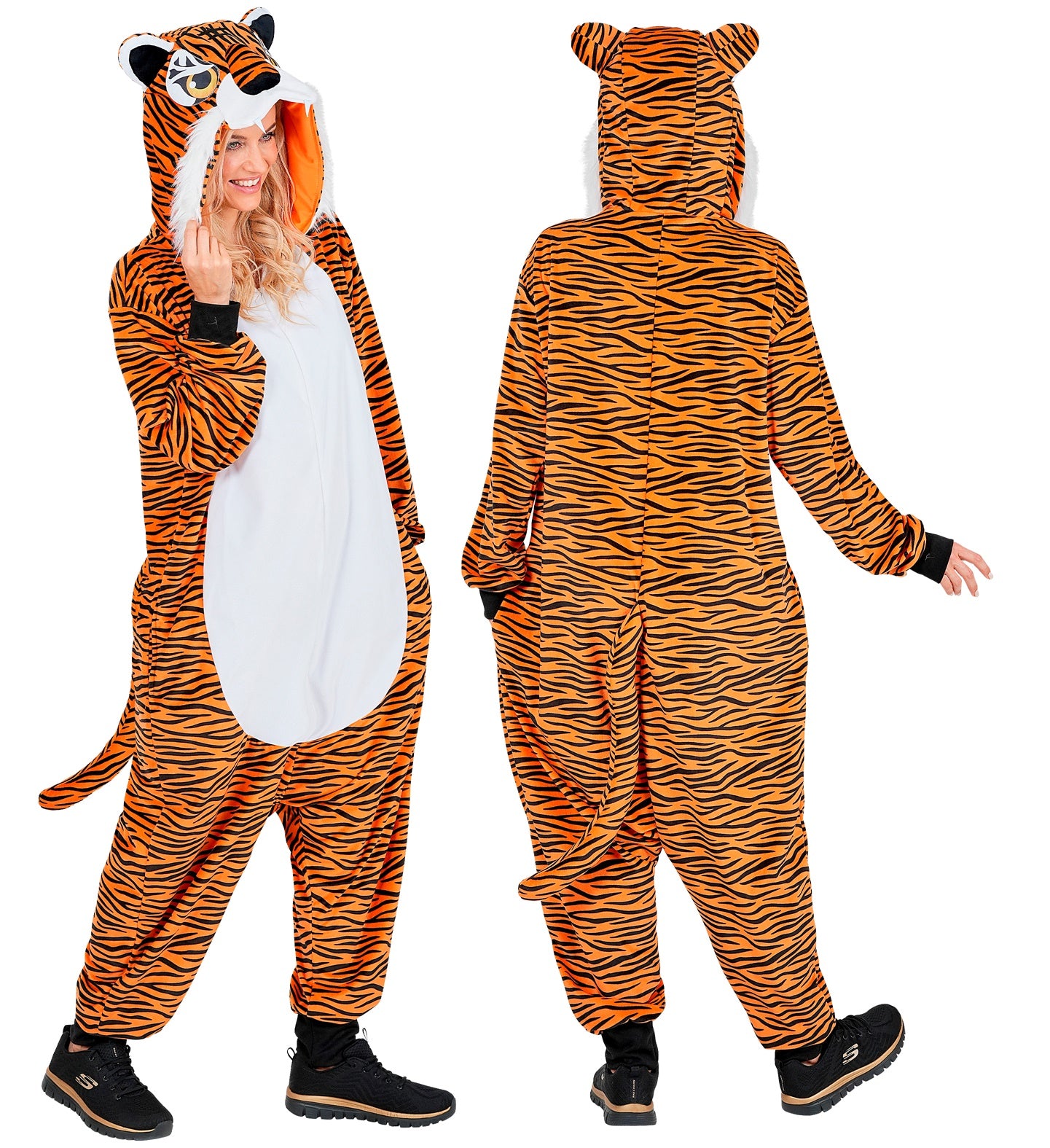 Plüsch Tiger Kostüm Overall Onesie mit Kapuze