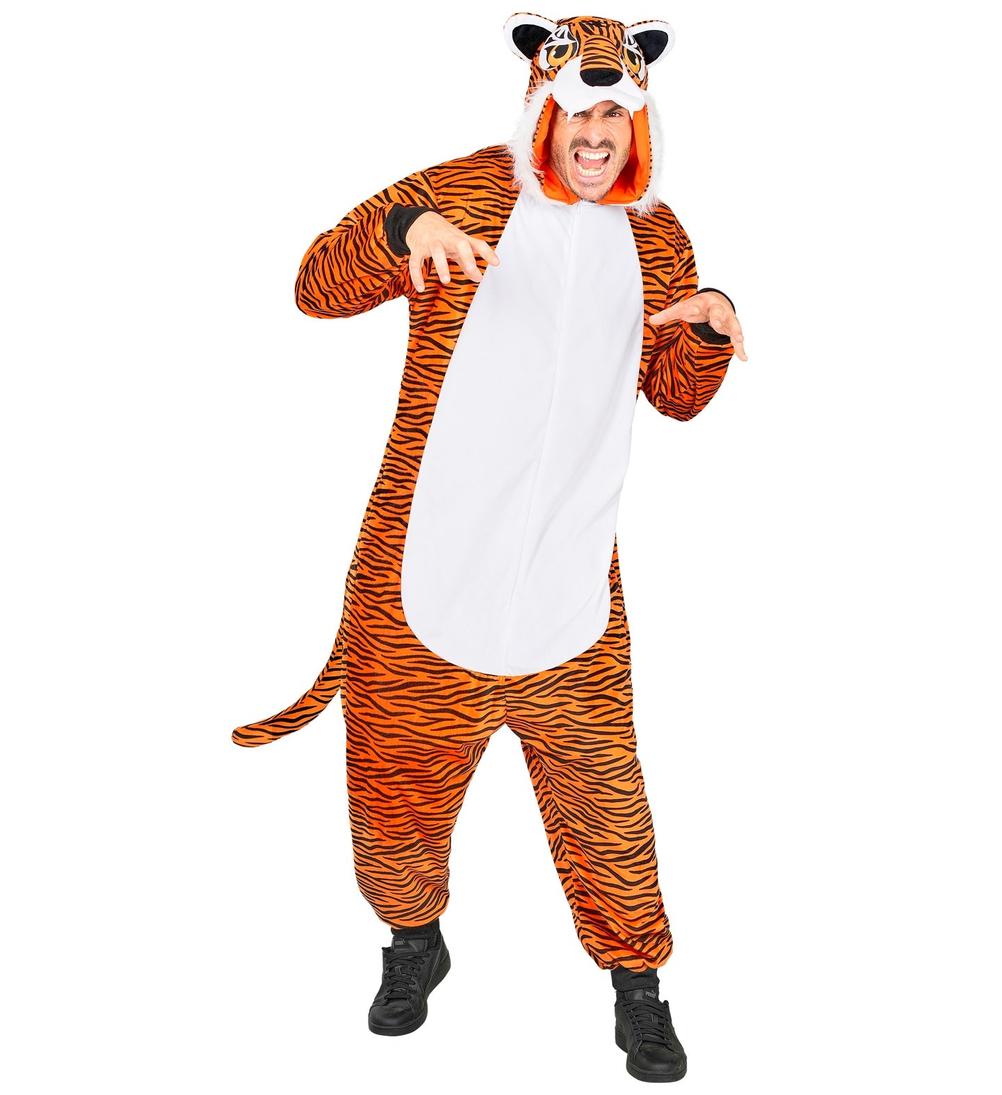 Plüsch Tiger Kostüm Overall Onesie mit Kapuze