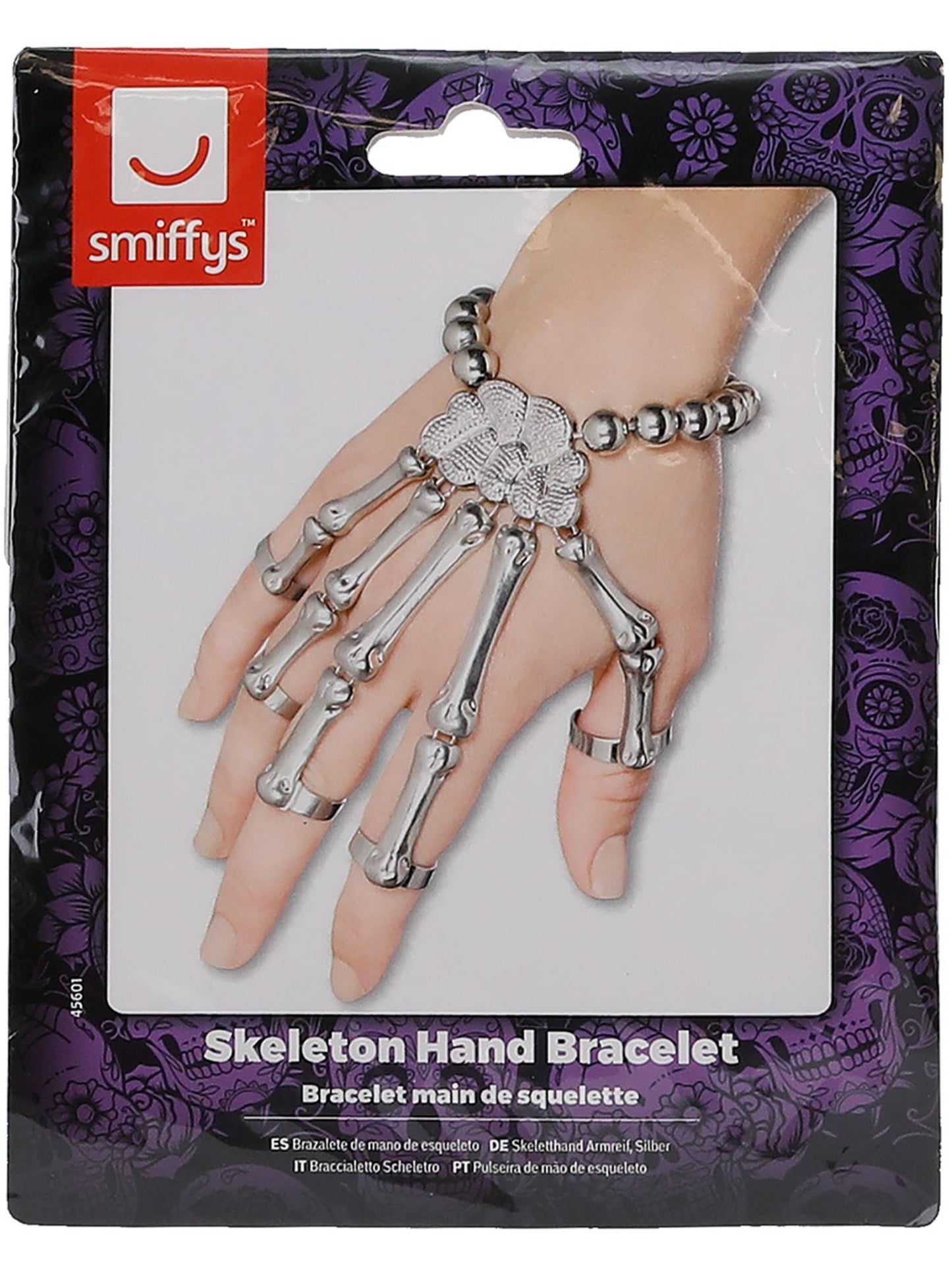 Smiffys Skeleton Hand Bracelet, Silver für Damen