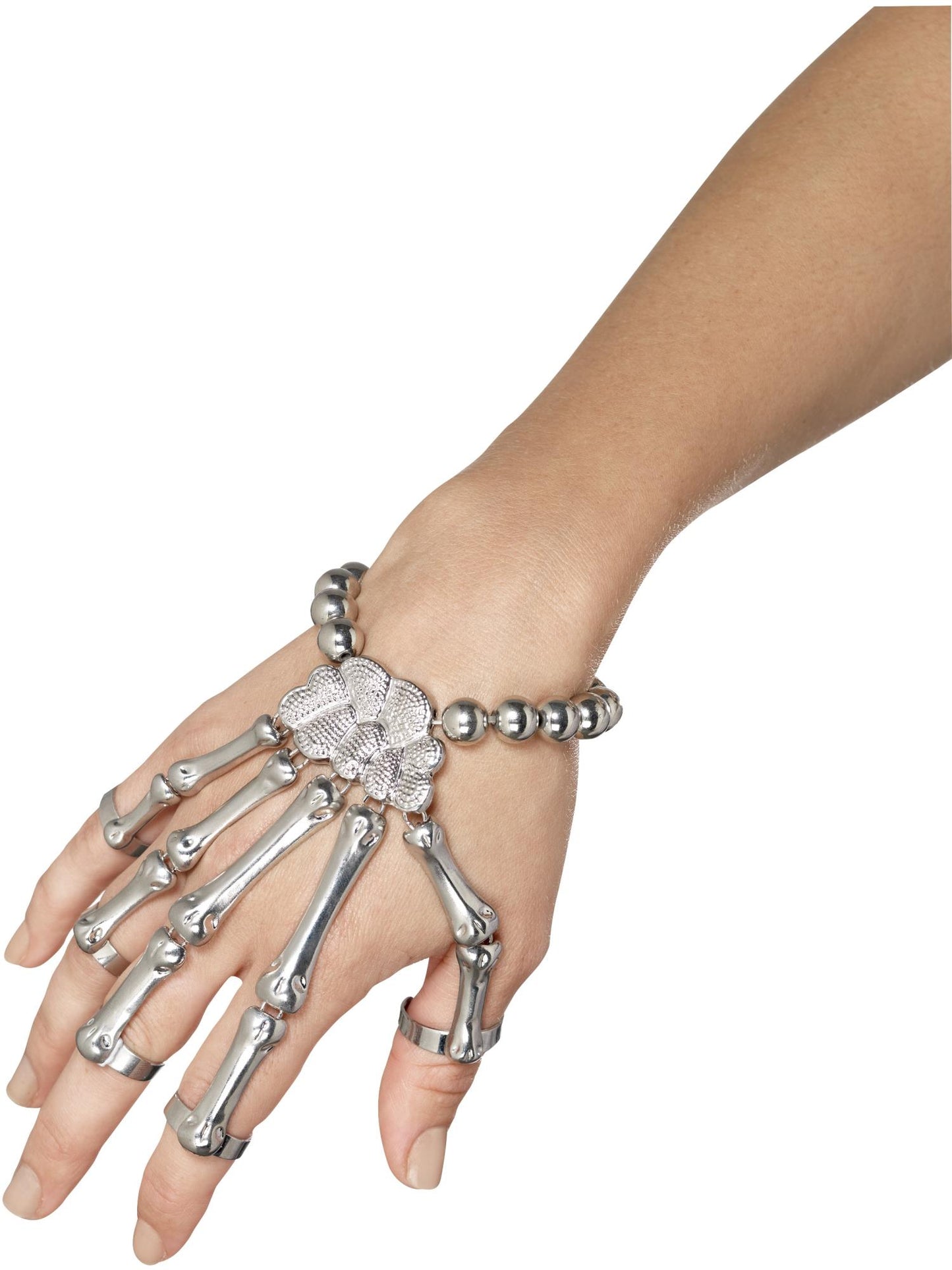Smiffys Skeleton Hand Bracelet, Silver für Damen