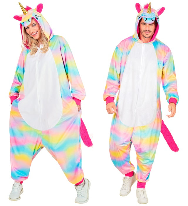 Einhorn Onesie Plüschkostüm mit Kapuze, weicher Overall für Fasnacht