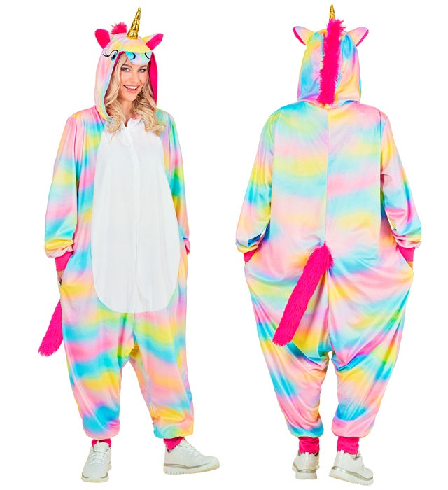 Einhorn Onesie Plüschkostüm mit Kapuze, weicher Overall für Fasnacht