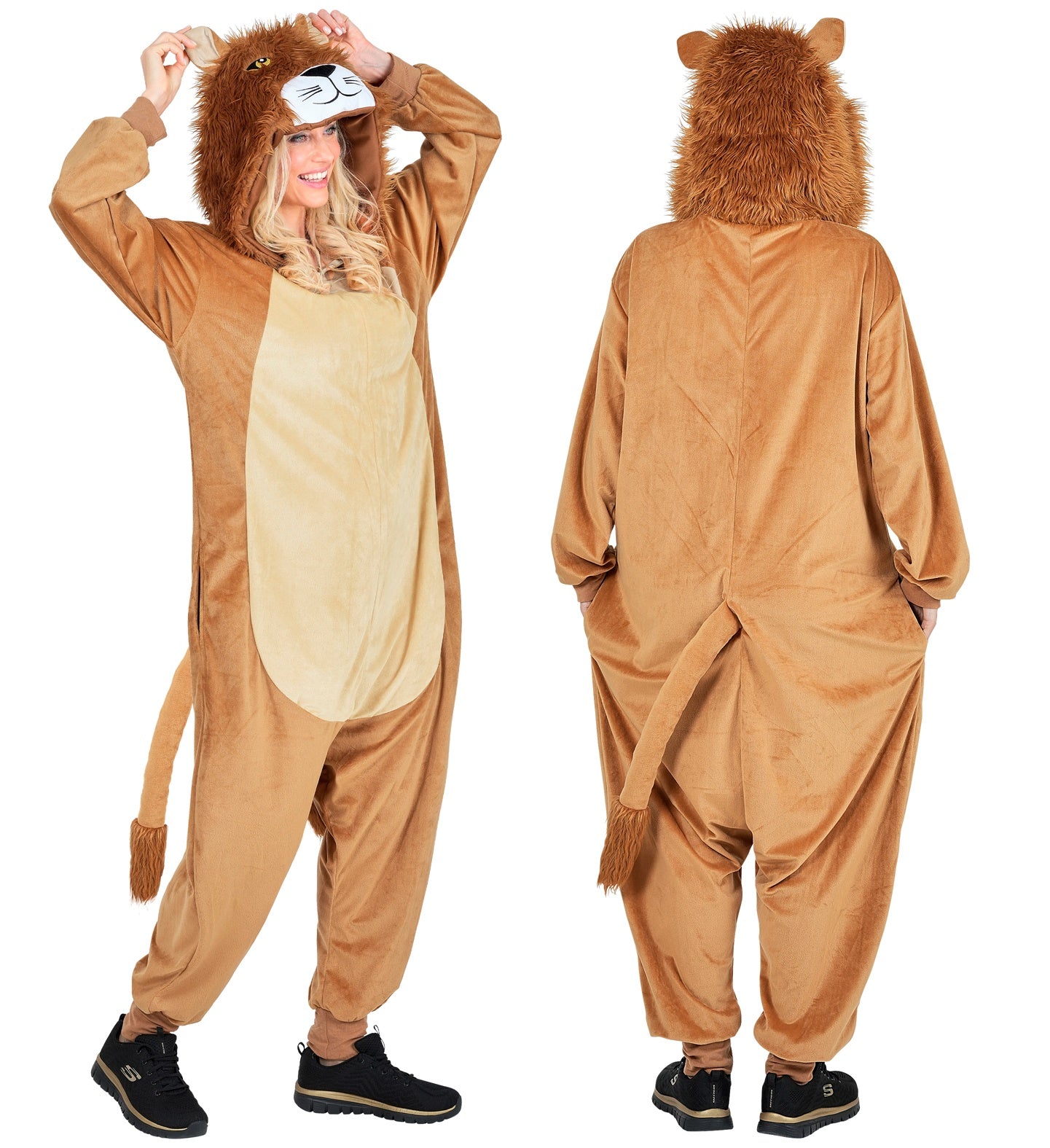 Plüsch Löwe Kostüm Overall Onesie mit Kapuze