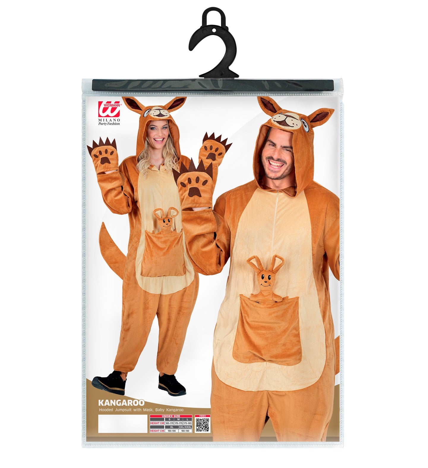 Plüsch Känguru Kostüm Overall Onesie mit Kapuze