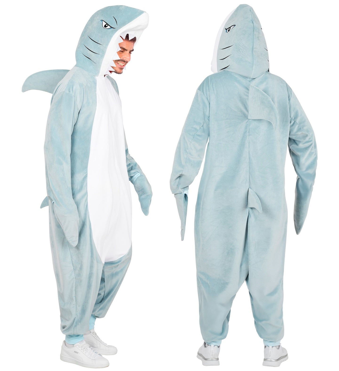 Plüsch Hai Kostüm Overall Onesie mit Kapuze