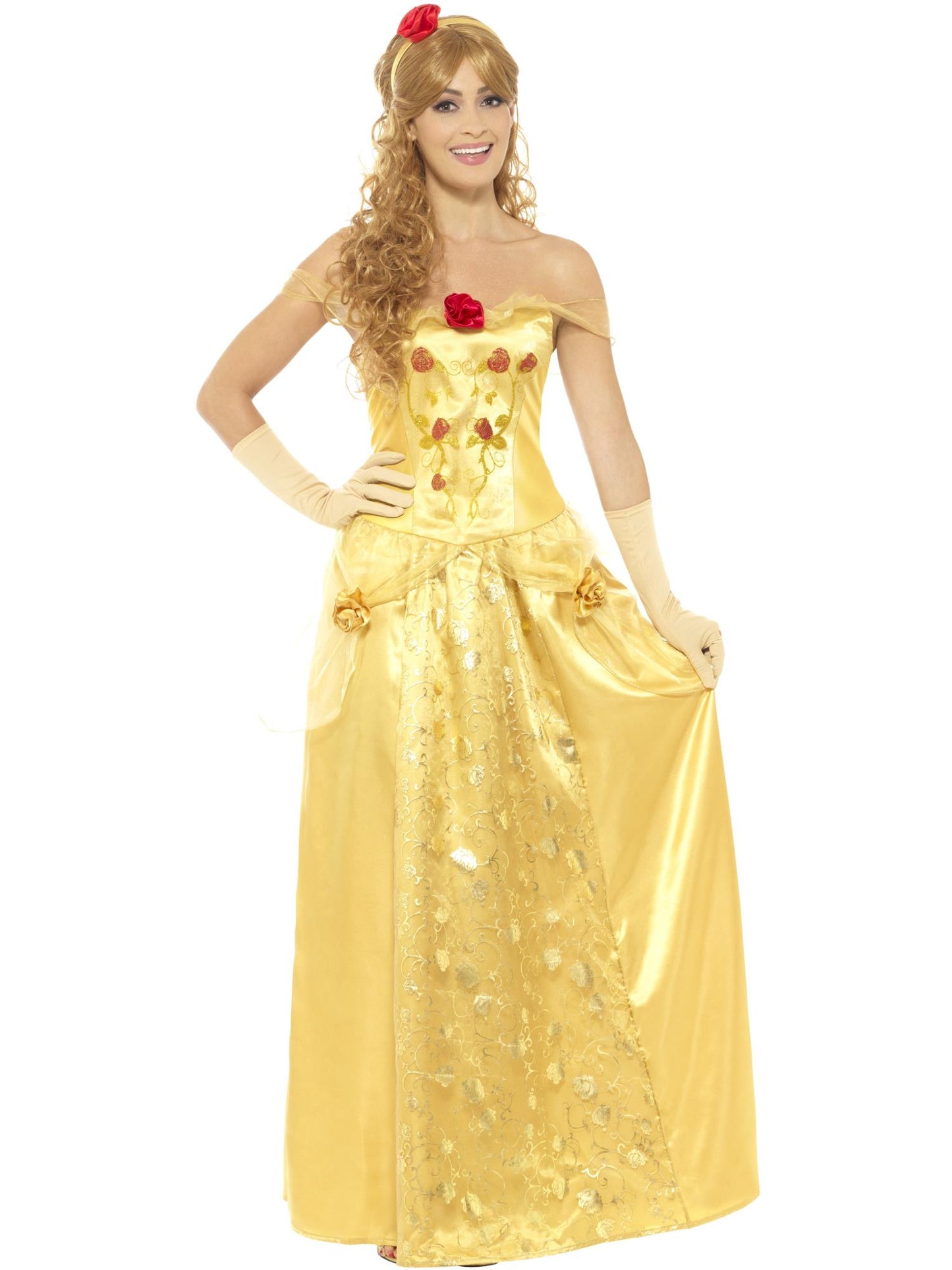 Smiffys STORYBOOK Golden Princess Costume, Gold CS für Damen