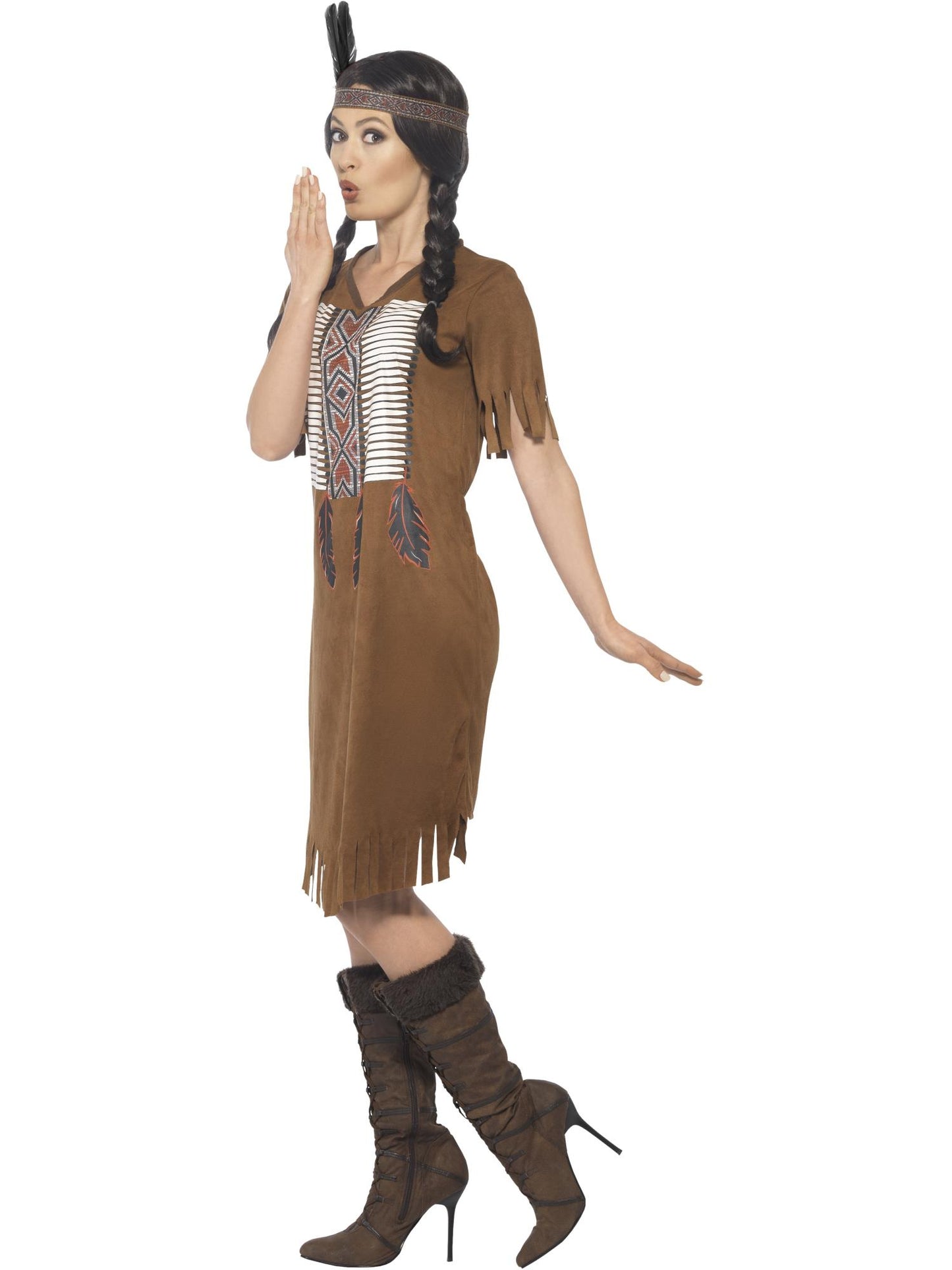 Smiffys INDIAN Native American Inspired Warrior Princess Costume, CS für Damen