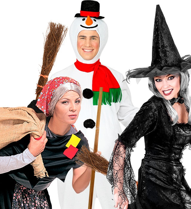Hexenbesen 107 cm mit Holzstiel und natürlichen Borsten für Halloween und Fasnacht