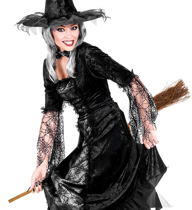 Hexenbesen 107 cm mit Holzstiel und natürlichen Borsten für Halloween und Fasnacht