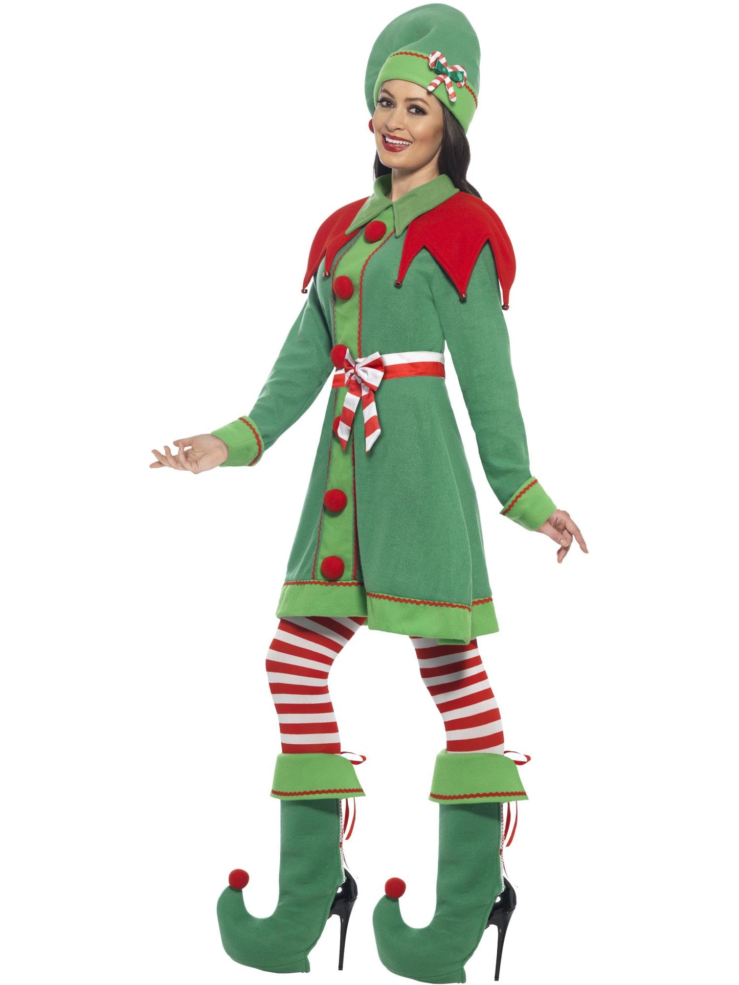 Smiffys Deluxe Miss Elf Costume, Green CS für Damen