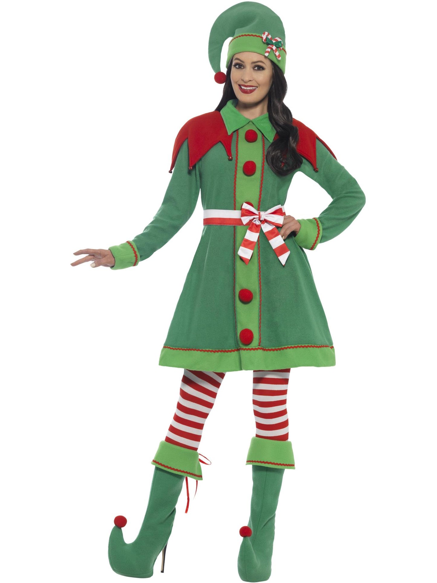 Smiffys Deluxe Miss Elf Costume, Green CS für Damen