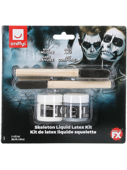 Smiffys Make-Up FX, Skeleton Liquid Latex Kit, CD für Unisex