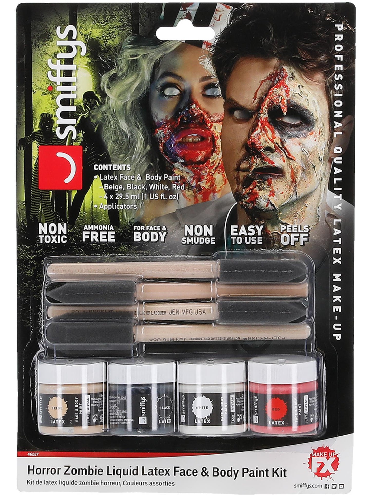 Smiffys Make-Up FX, Zombie Liquid Latex Kit, Assor CD für Unisex
