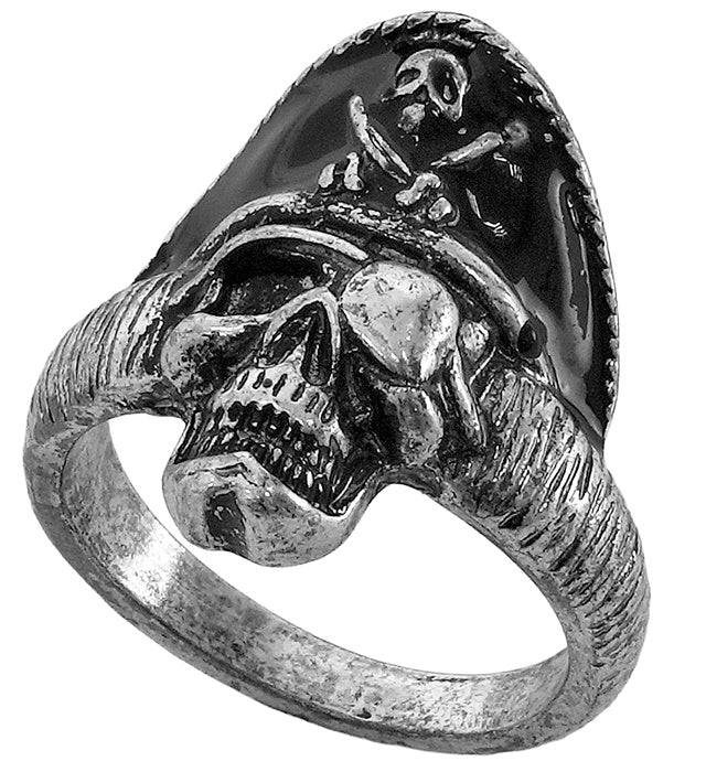 Totenkopf-Ring im Piratenstil als Fasnacht-Accessoire