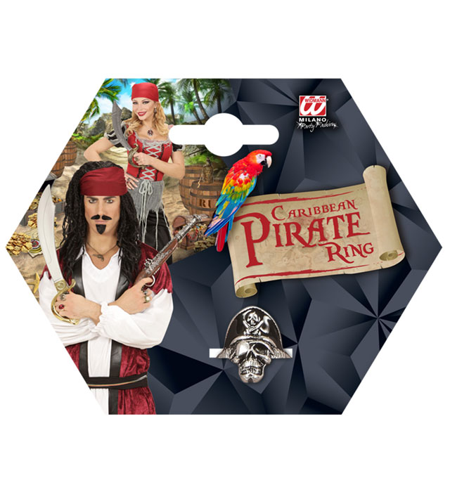 Totenkopf-Ring im Piratenstil als Fasnacht-Accessoire