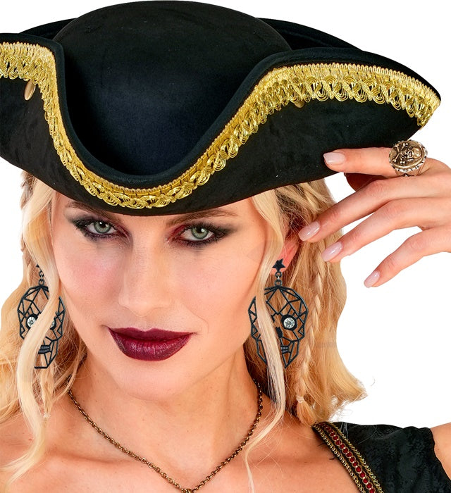 Ring mit Totenkopf und gekreuzten Knochen als Piraten-Accessoire