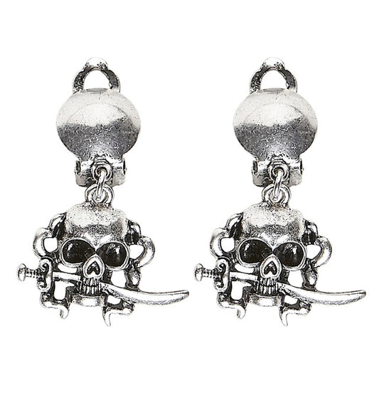Ohrringe mit Totenkopf-Motiv im Piratenstil