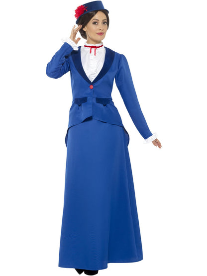 Smiffys STORYBOOK Victorian Nanny Kostüm blau für Damen – Produktansicht