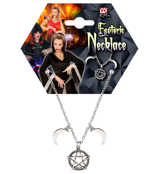 Esoterische Halskette mit mystischem Symbol als Accessoire für Halloween und Fasnacht