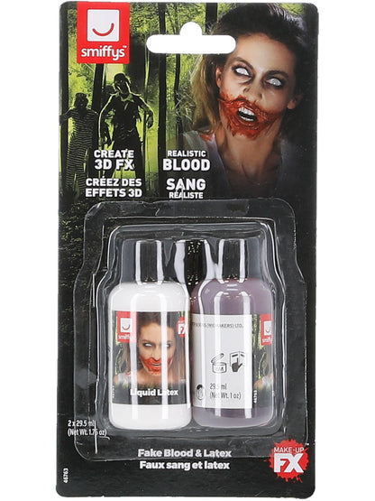 ZOMBIE Smiffys Make-Up FX, Fake Blood & Latex Kit, CD für Unisex