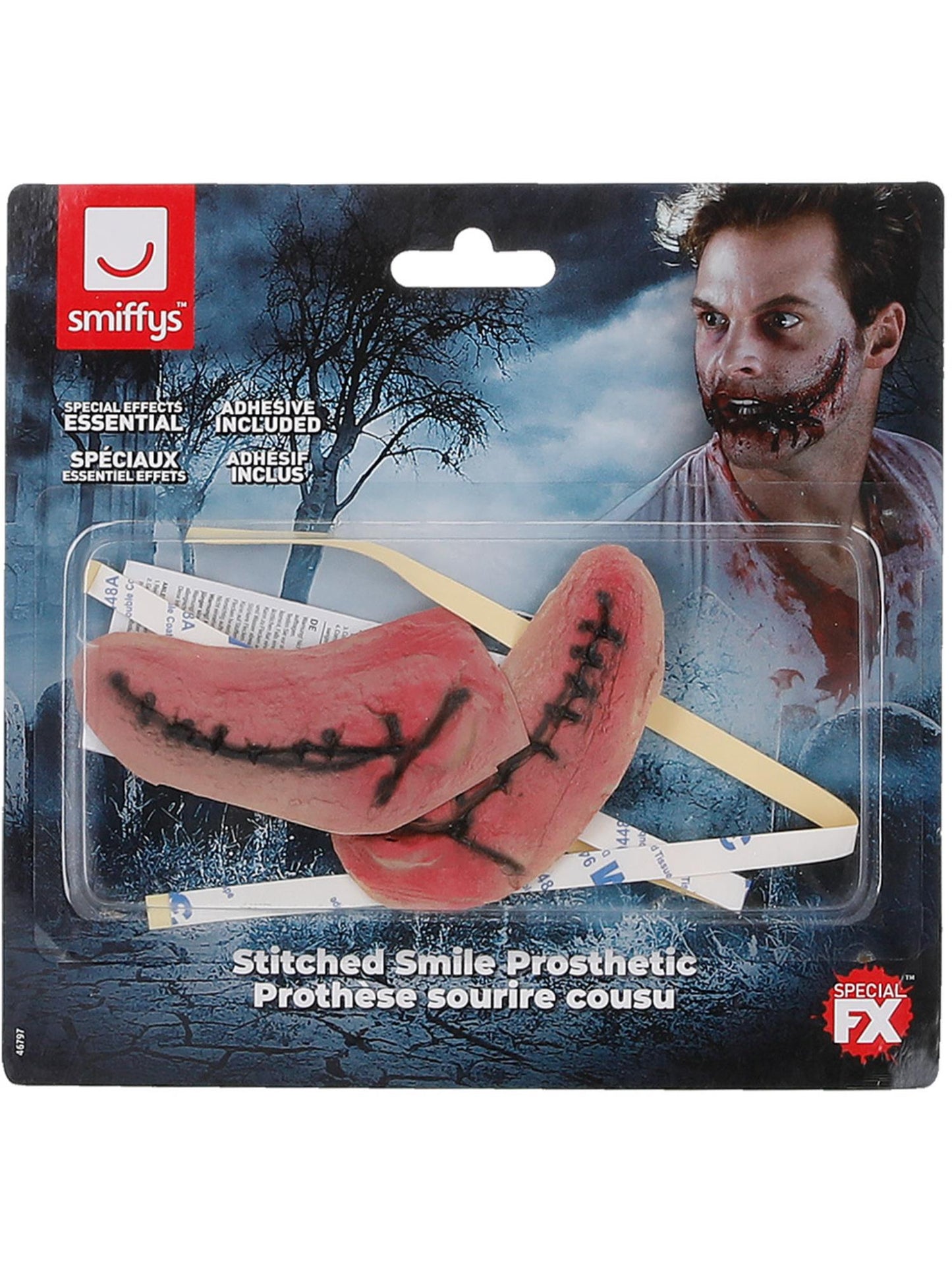 CLOWNJEST Smiffys Make-Up FX, Latex Stitched Smile Wounds, R CD für Unisex