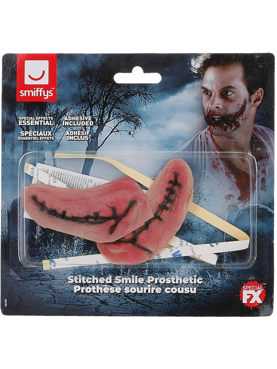 CLOWNJEST Smiffys Make-Up FX, Latex Stitched Smile Wounds, R CD für Unisex
