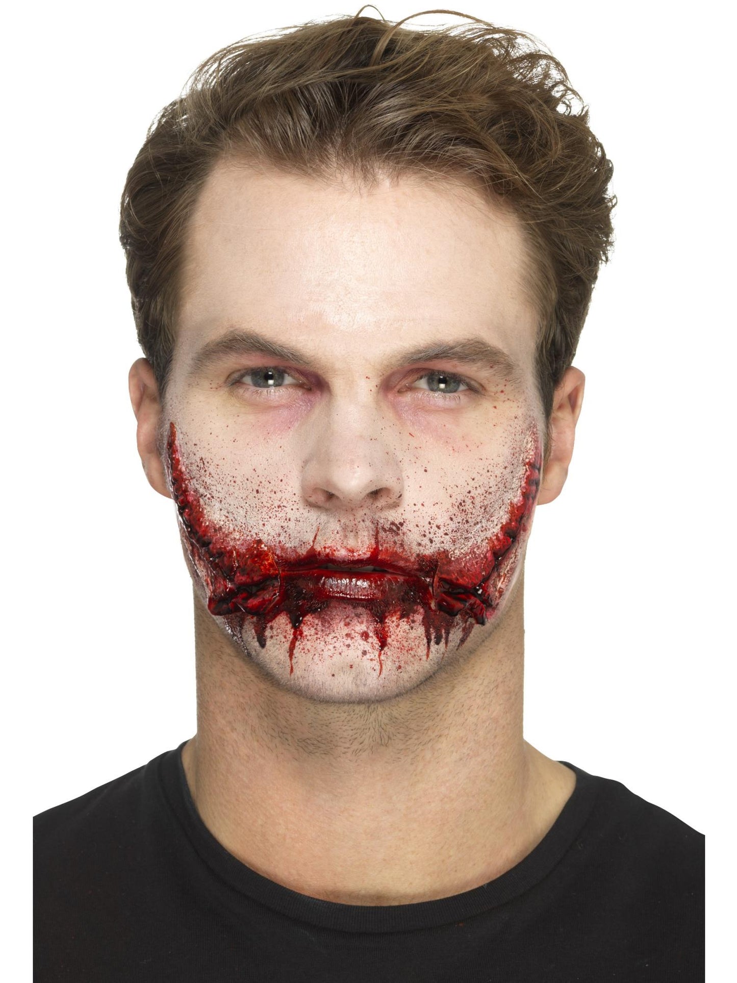 CLOWNJEST Smiffys Make-Up FX, Latex Stitched Smile Wounds, R CD für Unisex