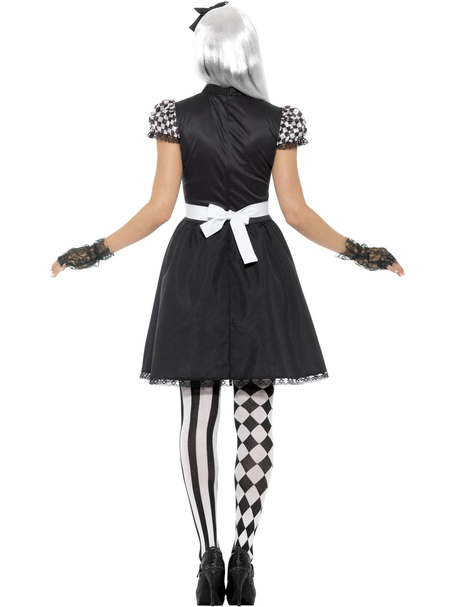 Smiffys Gothic Alice Kostuem fuer Damen in Schwarz mit Kleid, Schuerze und Stirnband – Detailansicht