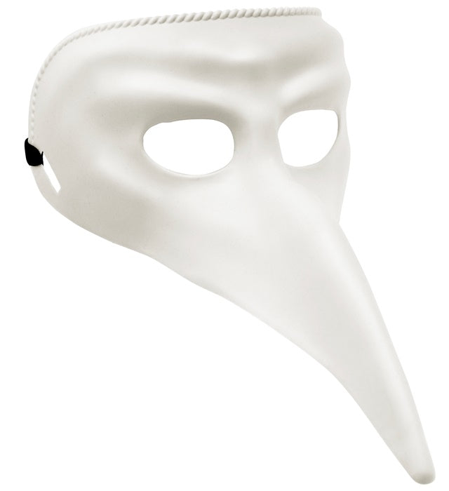 Weiße venezianische Maske aus Kunststoff zum Bemalen und Gestalten