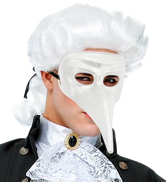 Weiße venezianische Maske aus Kunststoff zum Bemalen und Gestalten