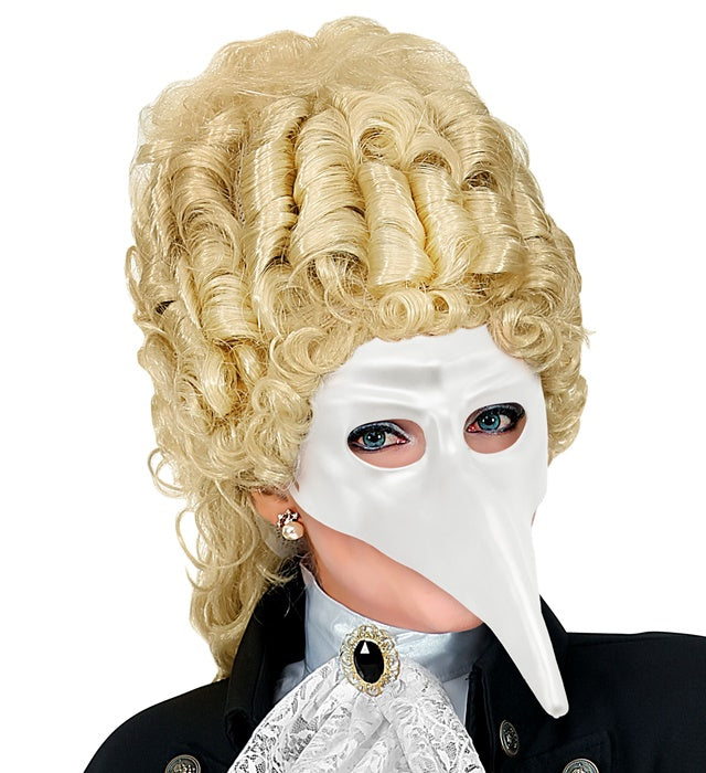 Weiße venezianische Maske aus Kunststoff zum Bemalen und Gestalten