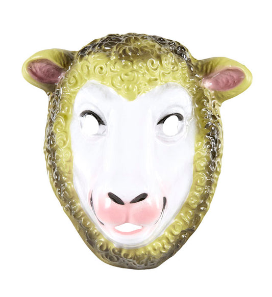 Realistische Schaf Maske aus Kunststoff für Fasnacht und Karneval